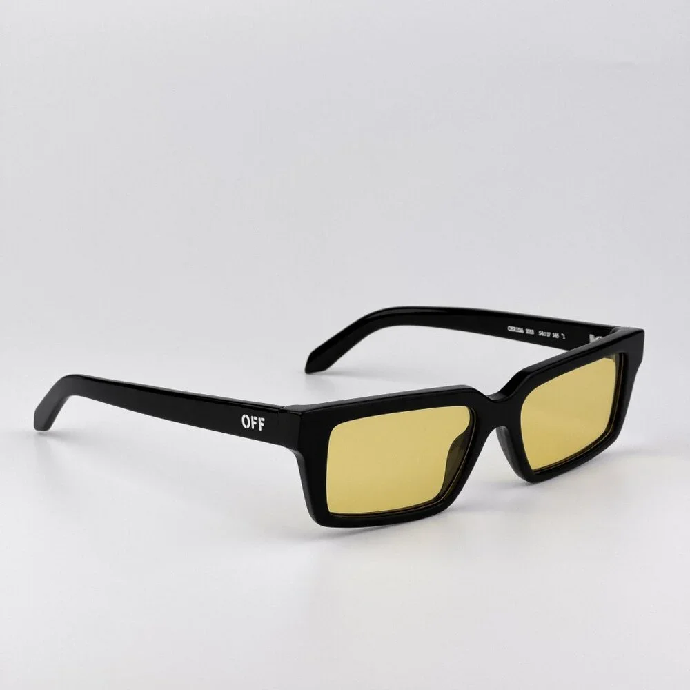 Off-White WARREN Men Sunglasses Black Square Yellow | Model OERI13A 1018